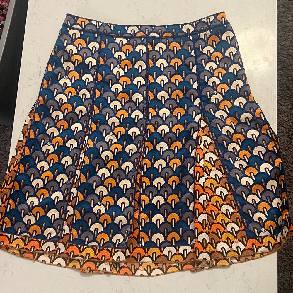Tory Burch Multicolor Patterned A-Line Pleated Sk… - image 1